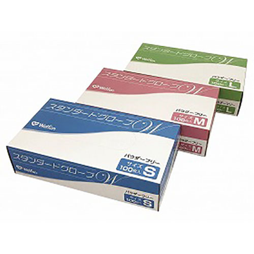 スタンダードグローブW パウダーフリー 910 ケース(20箱入) M ウェルファン