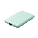 薄型コンパクトモバイルバッテリー 5000mAh DE-C37-5000GN グリーン エレコム