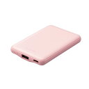 薄型コンパクトモバイルバッテリー 5000mAh DE-C37-5000PN ピンク エレコム