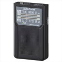 AM/FMポケットラジオ 電池長持ちタイプ ブラック RAD-P136N-K AudioComm