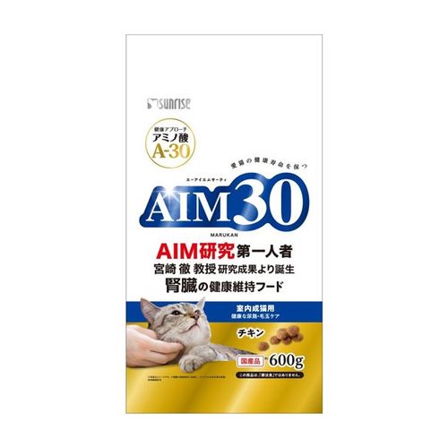 腎臓の健康維持フード。 ●AIMの働きを助けるアミノ酸「A-30」を配合した猫の健康維持をサポートする総合栄養食です。 ●室内で過ごす成猫の下部尿路の健康維持のためマグネシウム、リン、カルシウムを調整し、食物繊維の配合により体内の毛玉を無理なく排泄します。 ●オメガ3脂肪酸を含んだアマニが皮膚被毛の健康をサポートし、健康を維持する事で免疫をサポートするアガリクスや抗酸化成分があるセサミンを配合しています。 ●内容量:600g。 ●原産国:日本。 ●本商品は猫用ドライフードになります。 ●本製品記載の注意事項を必読の上、御使用ください。 ●予告なくパッケージ等が変更となることがございます。悪しからずご了承願います。