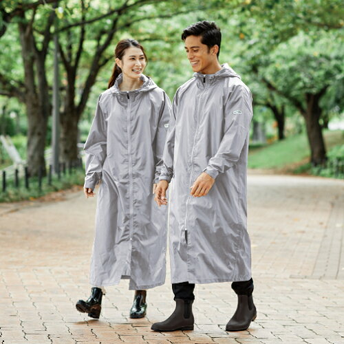 レインコート【はっ水・シンプル・男女兼用・雨具・レイングッズ】 6003191 グレー L OUTDOOR PRODUCTS レインコート【はっ水・シンプル・男女兼用・雨具・レイングッズ】 6003191 グレー L OUTDOOR PRODUCTS