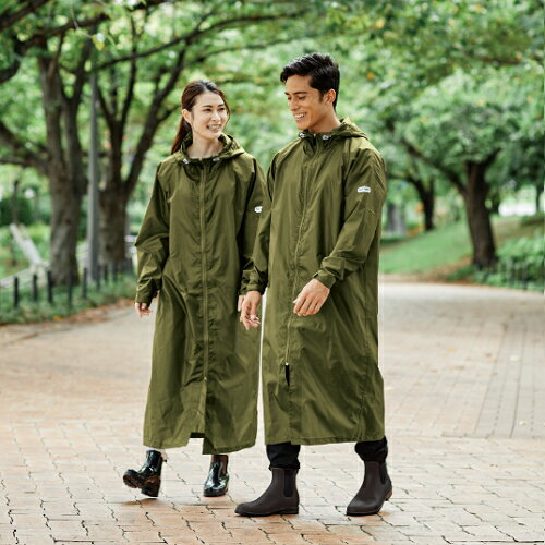 レインコート【はっ水・シンプル・男女兼用・雨具・レイングッズ】 6003191 カーキ L OUTDOOR PRODUCTS