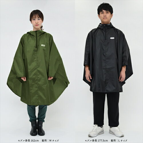 レインポンチョ【はっ水・シンプル・男女兼用・雨具・レイングッズ】 6003192 ブラック M OUTDOOR PRODUCTS