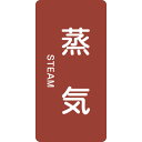 配管識別ステッカー 蒸気 HT-401L アルミ 英文字入 384401 緑十字