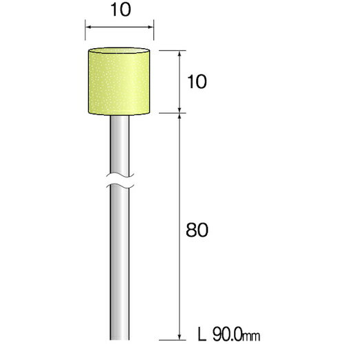 ロングシャフトイエロー砥石 WA#120 φ10 (10本入) CA3514 ミニモ