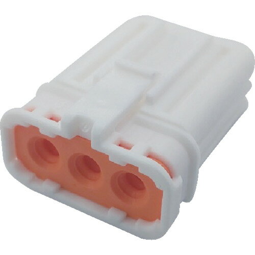 防水コネクタソケットハウジング3芯中継・基板用(10個) 白 PCE01A603N002 被覆外径φ2.2〜2.8 TRUSCO