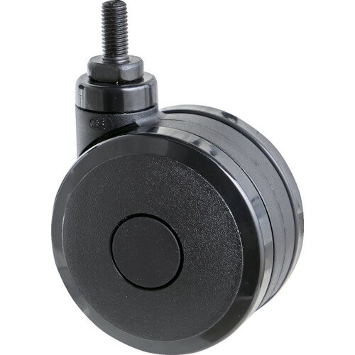 ねじ込み双輪キャスター エラストマ-車輪 自在 Φ75 M10 黒 TDGG75M10BK TRUSCO
