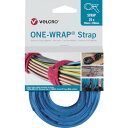 ONE-WRAP ストラップ 幅25mmx長さ300mm 青 (25本1巻) VELOW64803 ヴェルクロ