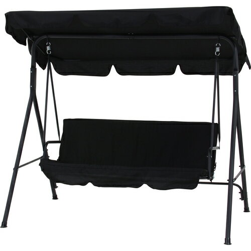 ブランコ ポルド クッション付き シェード付き 3人乗り 38703 ブラック 不二貿易
