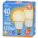 LED電球 E26 40形相当 電球色 2個入 LDA5L-G AG6 2P OHM