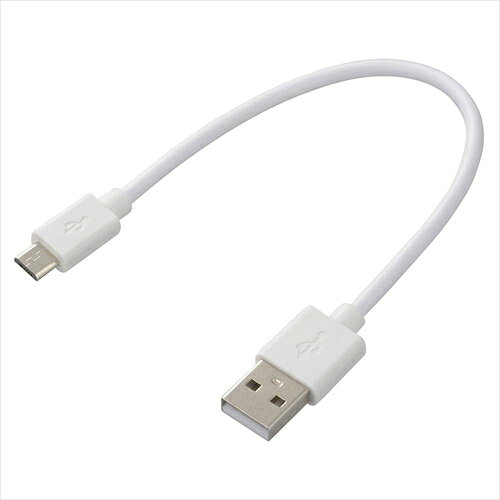 USBケーブル 2A USB-マイクロB 18cm SMT-LB18CM-W OHM