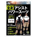 背筋使用率38%以上軽減 ●肩から背面に配した2本の強化ベルトが背腰部の荷重負担を軽減します。 ●腰まわりにフィットする3D設計のサポートベルトで腰から骨盤まで広範囲な安定を図ります。 ●太もも裏側の筋肉(ハムストリング)の収縮をサポートして上体を起こす力を補助します。 ●持ち上げる、歩く、おろす、積み上げる…日々くり返す身体への負担に。荷役作業や介護動作など、持ち上げ動作をパワーアシスト。肩から背面に配した2本の強化ベルトが背腰部の荷重負担をサポート。腰まわりにフィットする3D設計のサポートベルトで腰から骨盤まで広範囲な安定を図ります。太もも裏側の筋肉(ハムストリング)の収縮をサポートして上体を起こす力を補助します。 ●腰周り80-105cm身長170-185cm ●ご使用上の注意をご使用前に必ずお読みください。 ●本品は荷物の持ち上げサポートを目的としており、装着によって筋力が向上する効果はありません。本品を装着して過度に重たいものを持つことや必要以上に負担のかかる姿勢をとることは、お止めください。サポート効果には個人差があります。