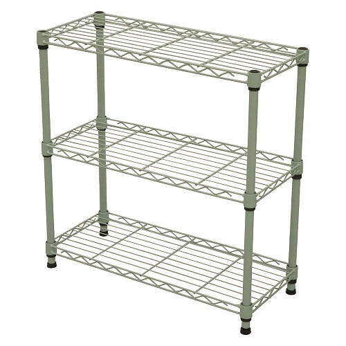 19φスチールラックセット3段 6025GR NS6025-1GR グリーン 幅60×奥行25cm エイ・アイ・エス