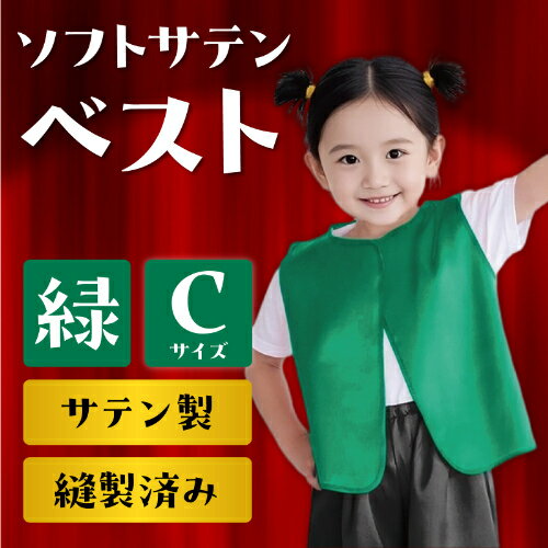 ソフトサテンベスト C 緑 14523 アーテック