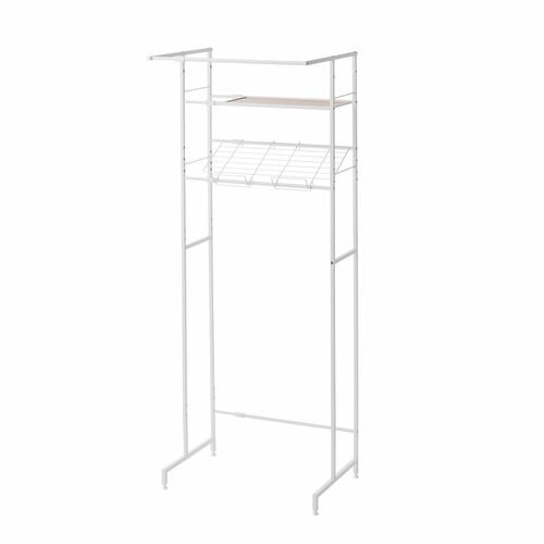 洗濯機ラックバスケット台付き HSR-4WH マットホワイト HEIAN SHINDO