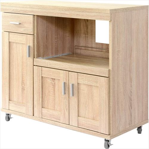 Lキッチン収納 OK 00-391-ok オーク オーク リーテンスタッド 食器棚 キッチンボード レンジラック キッチン収納 木目 おしゃれ キャスター