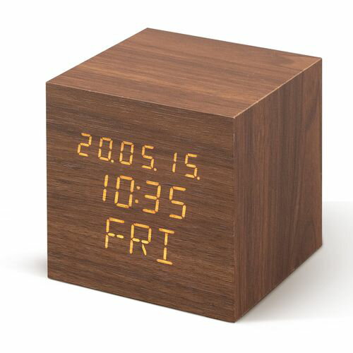 デジタル置時計 ICW-02W-T ブラウン キューブタイプ アイリスオーヤマ