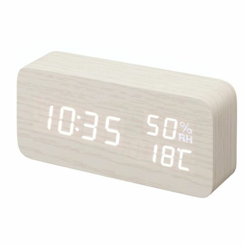 デジタル置時計 ICW-01WH-W ホワイト 多機能タイプ アイリスオーヤマ