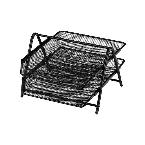 ファイルトレー2段ブラック N-7583 パール金属 パール金属 インテリア 収納