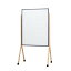 WM 木製脚 両面ホーローホワイト WMHD34 馬印 パーテーション 自立 移動 ホワイトボード オフィス 木製