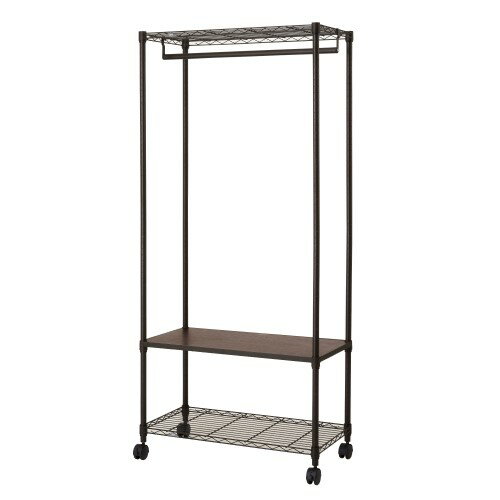 ノワール ワードローブ80W NO8018-3WR ブラック 幅81×奥行41×高さ178.5cm ルミナス スチールラック/メタルラック/メタルシェルフ/ハンガー/衣類収納