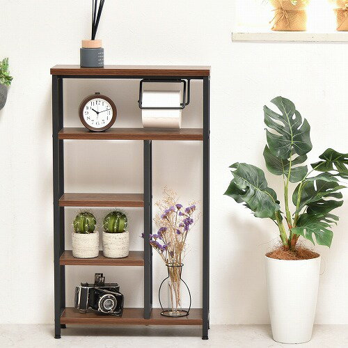 Nid ペーパーホルダー付き収納ラック NIRC0207MOBRN ブラウン B.Bファニシング ラック シンプルスタイ..