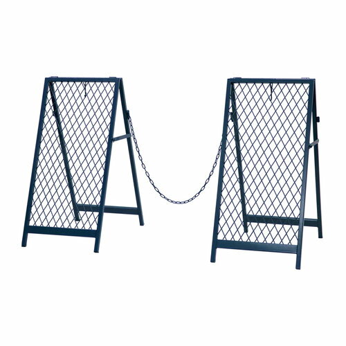 スタンド式チェーンゲート TWILL TW003BLU ブルーグレー 本体2個+チェーン1本 住まいスタイル チェーンスタンド カーポール コーナーポール 柵 門 扉 フェンス 侵入防止 立入禁止 車庫 駐車 置くだけ