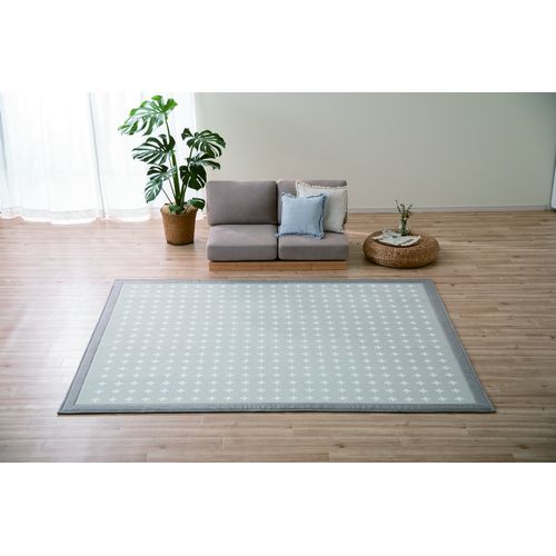 綿混ラグ 24SS195x235クロス柄 DCM DCM キッチンマット