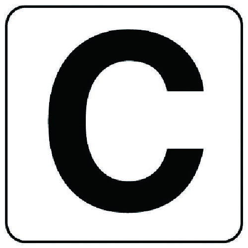 アルファベット表示ステッカーC 5枚組 (中) 100X100 84581C ユニット 標識・標示 安全標識