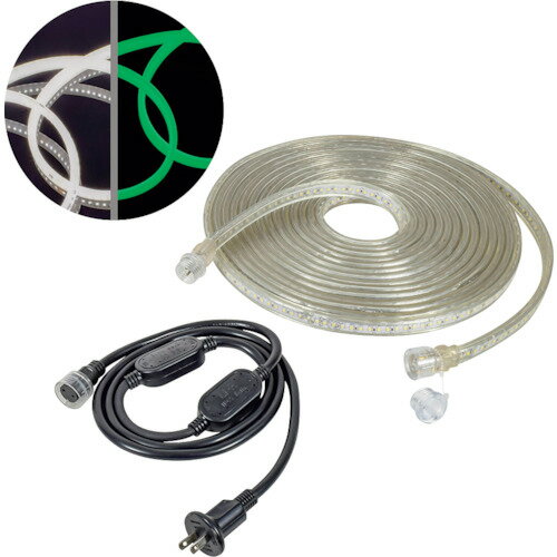 LEDコネクトライン 両面発光 10m 白 蓄光 LECNR10LALW 日動 作業灯・照明用品 テープライト・イルミネ..