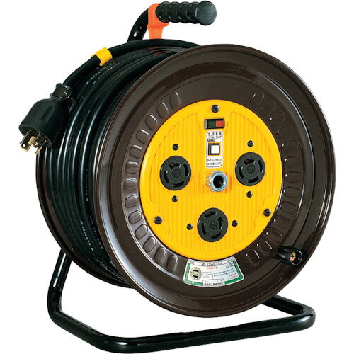 三相200V ロック(引掛)式コンセントドラム 屋内型 20m NDE320L20A 日動 コードリール 延長コード コードリール