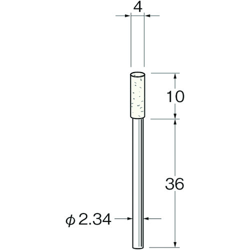 軸付フェルトバフ外径(mm):4軸長(mm):36 F1204 リューター リューター 電動工具 フェルト軸付ホイール