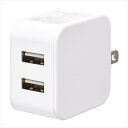AC充電器 12W Type-A×2 MAV-AUA12W-W AudioComm USB AC充電器 スマホ コンセント アダプター タイプA オーム電機 ohm 急速充電