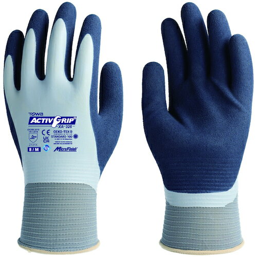 天然ゴム手袋 ActivGrip 8/M XA3268M トワロン 保護具 作業手袋 天然ゴム手袋 天然ゴム手袋(裏布付)