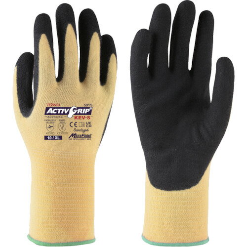 耐切創手袋 ActiveGrip Advance KEV-S 10/XL 591S10XL トワロン 保護具 作業手袋 耐切創手袋 耐切創手袋(アラミド繊維)