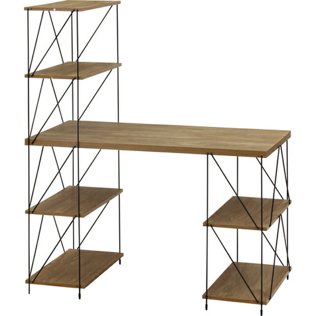 EZBO ワイヤーデスク NA 51413 ナチュラル 不二貿易 デスク ワークデスク ラック付き 収納付き シンプル