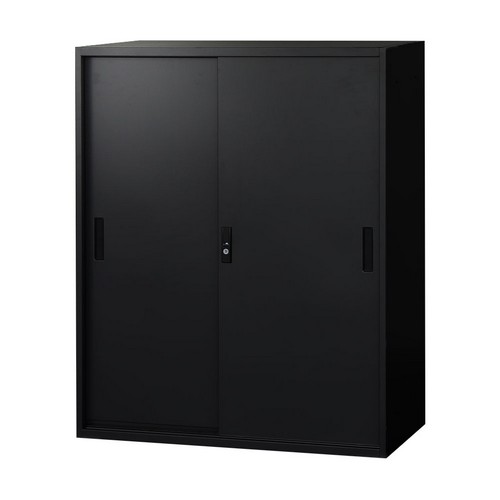 【法人限定】【沖縄・離島配達不可】イーセンブリー8840 引戸書庫 3段 スチール EA-8840H-3H-AW-BK ブ..