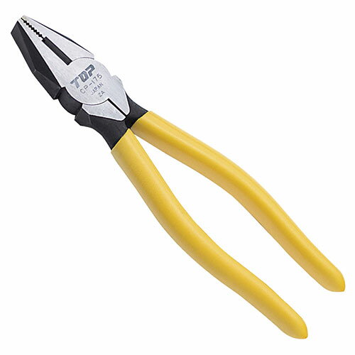 ペンチ(ビニールグリップ付) CP-175G 全長:185mm TOP 作業工具 ペンチ ニッパ ラジオペンチ