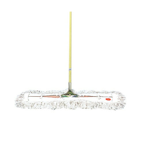 体育館などの広い床の水拭き、空拭きに。 サイズ:全長1450/金具750×880mm。重量:約2.3kg。材質:糸質綿/柄スチールパイプ。 ご使用上の注意をご使用前に必ずお読みください。