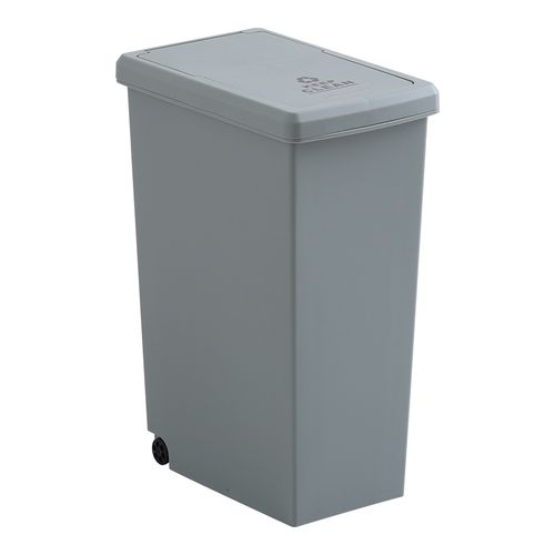 スライドオープンタイプ ゴミ箱30L SH-01-SLP30--GE グリーン 30L ホームテイスト ゴミ箱 30L ダストボックス 屋外 屋内 キャスター付き ポリプロピレン ごみ箱 分別ゴミ箱 スライドペール