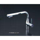 流し台用シングルレバー式シャワー付混合栓(センサー付)(撥水) KM6111ZECHS KVK 水栓 水道用品 浴室用品 住宅設備 シングルシャワー 混合栓