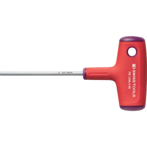 クロスハンドル六角棒ドライバー 対辺寸法4 全長80 1206480 PBスイスツールズ 六角棒レンチ