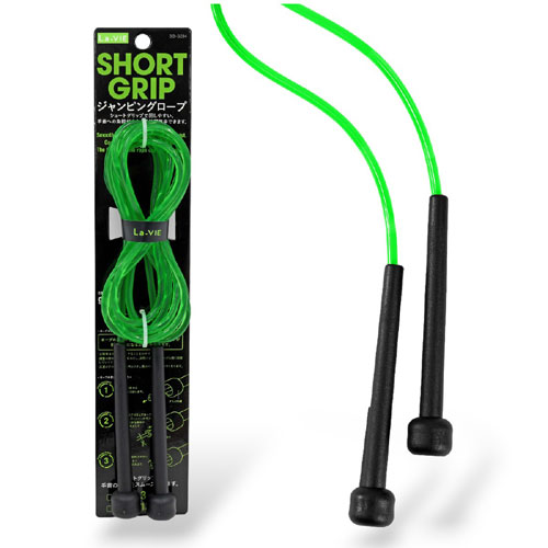 とびなわショートグリップグリーン 3B-3284 グリーン ショートグリップ La-VIE(ラヴィ) 長さ調整 体力..