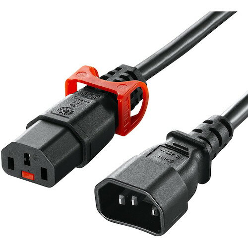 抜け防止ロック式電源コード ロックプラス(2m) APW15C14C13LP20 SANWA OA用品 OAタップ