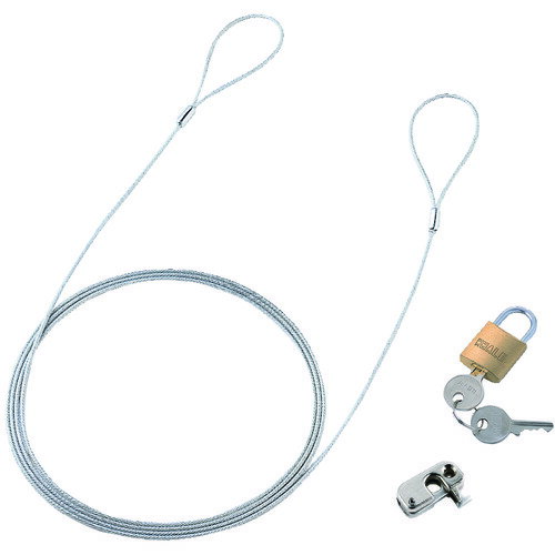 パソコンセキュリティワイヤーロック(南京錠タイプ) SL57 SANWA OA用品 セキュリティ器具
