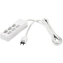 2ピン式電源タップ 3個口 雷サージ防止/個別スイッチ付 1m 白 BSTAPSW2310WH バッファロー OA用品 OAタップ(2)