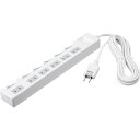 2ピン式電源タップ 個別スイッチ/ほこり防止シャッター付/6個口/1m BTCSHWJT2610WH バッファロー OA用品 OAタップ(2)