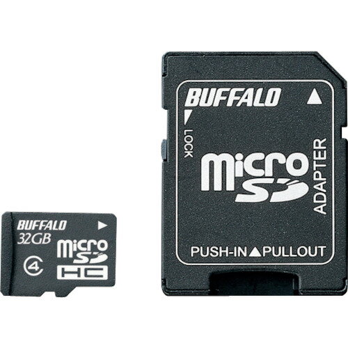防水 Class4対応 microSDHCカード SD変換アダプター付 32GB RMSDBS32GAB バッファロー OA用品 メモリ