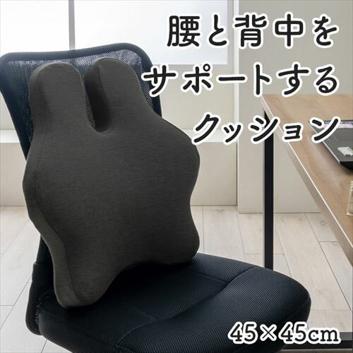 オフィスクッション フィース 腰と背中をサポート ブラック 45×45cm IKEHIKO オフィス デスク ワーク サポート クッション 腰 背中 姿勢 ブラック 約45×45cm